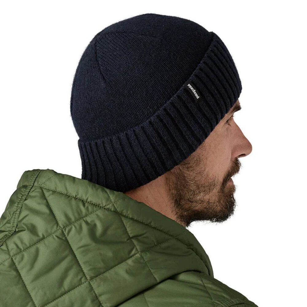 Patagonia Brodeo Beanie Men's Women's Navy Knit Cuffed Hat Outdoor Winter Wear